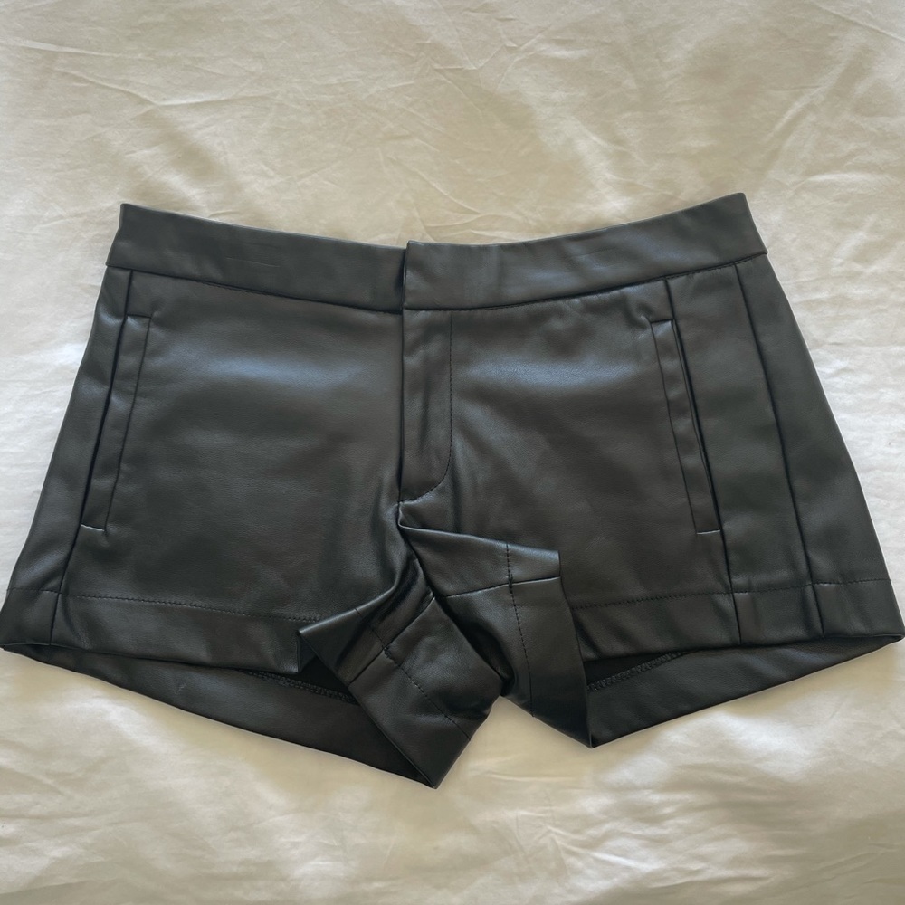 Black Leather Shorts